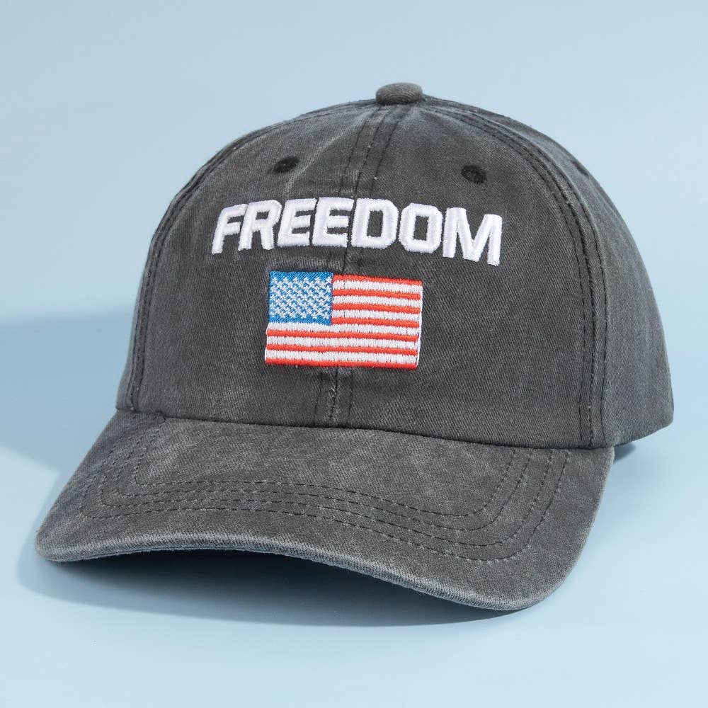 Freedom American Flag Embroidered Baseball Cap