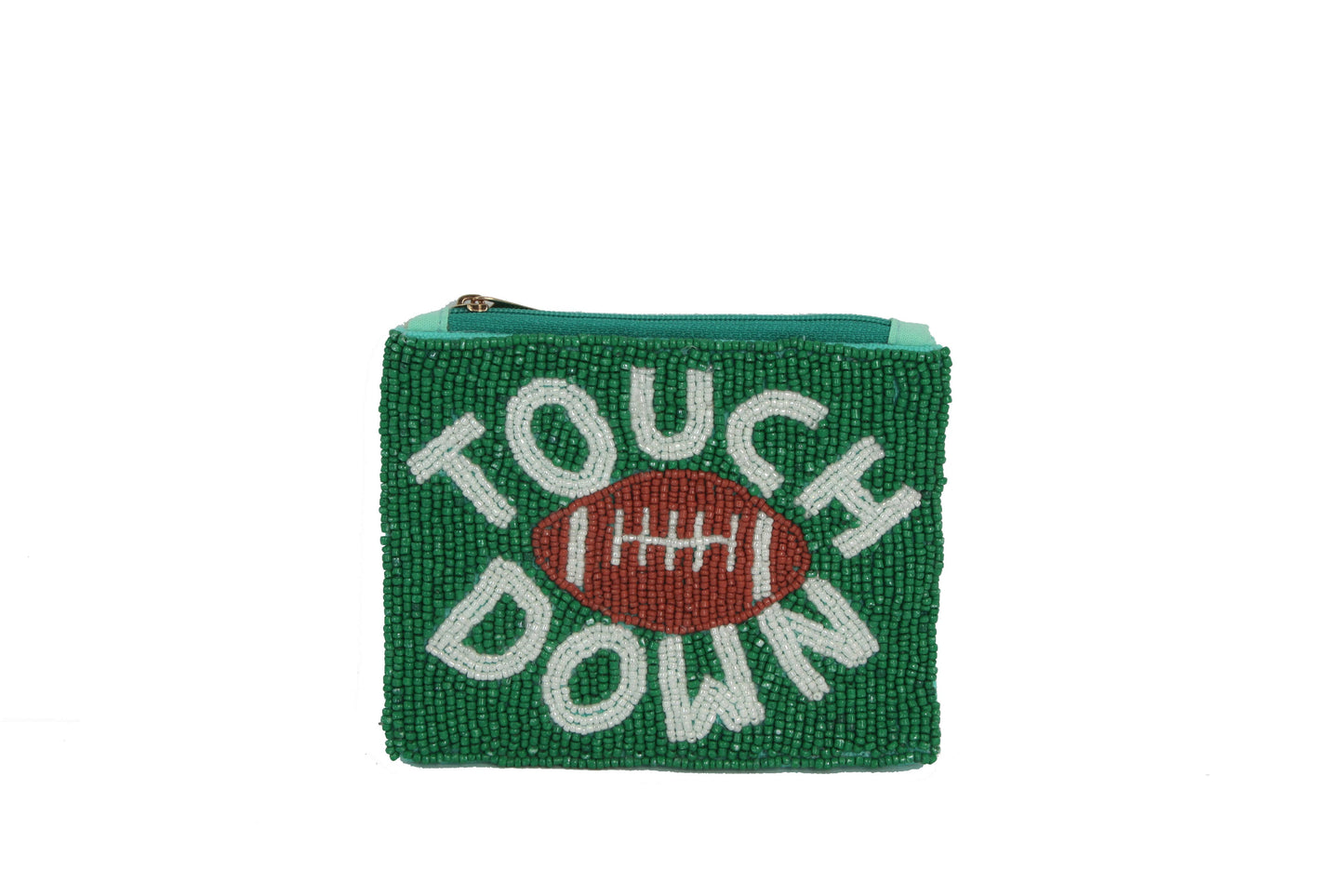 Ladies Fully Beaded Touch Down Theme Coin Purse #5