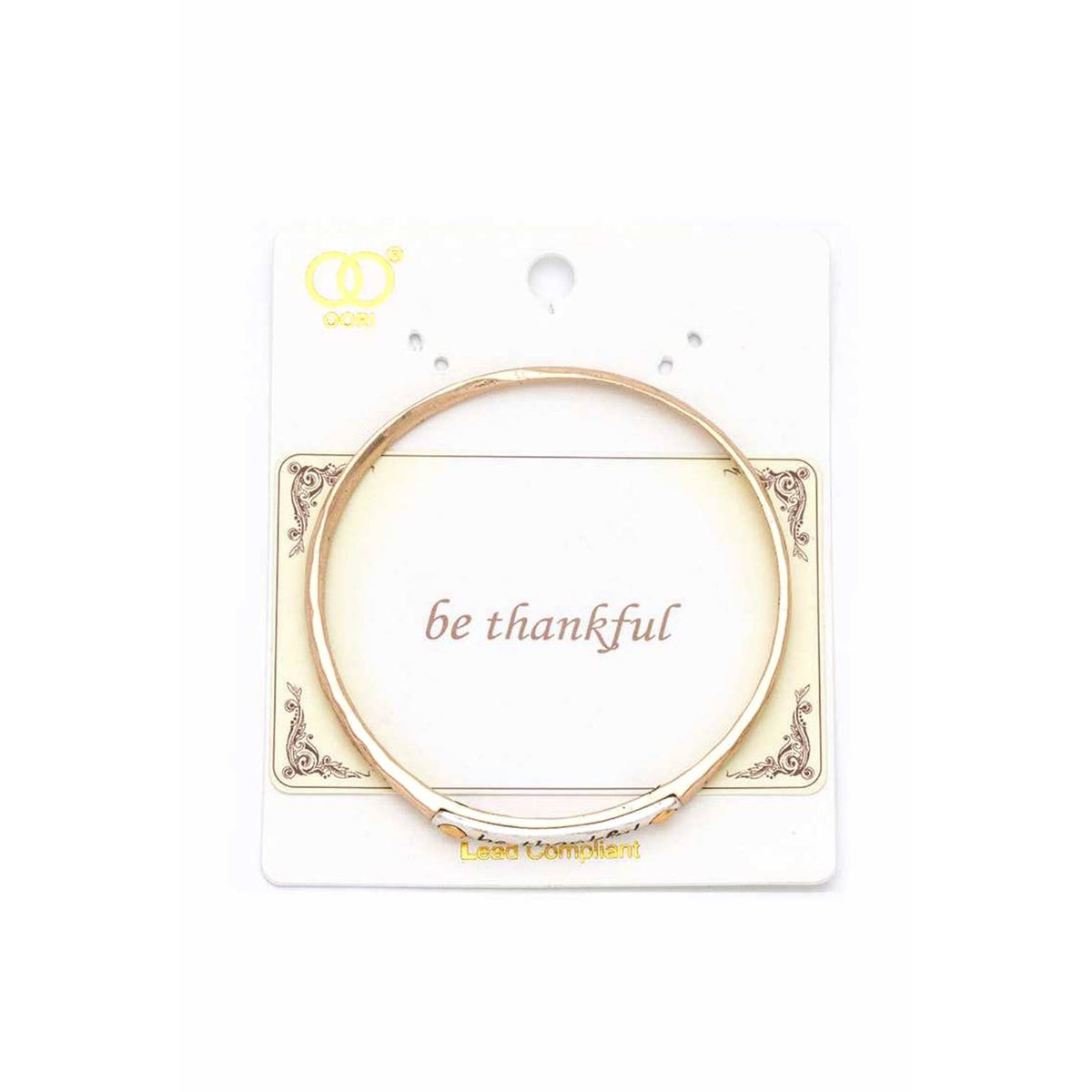 Be Thankful Engraved Message Bangle