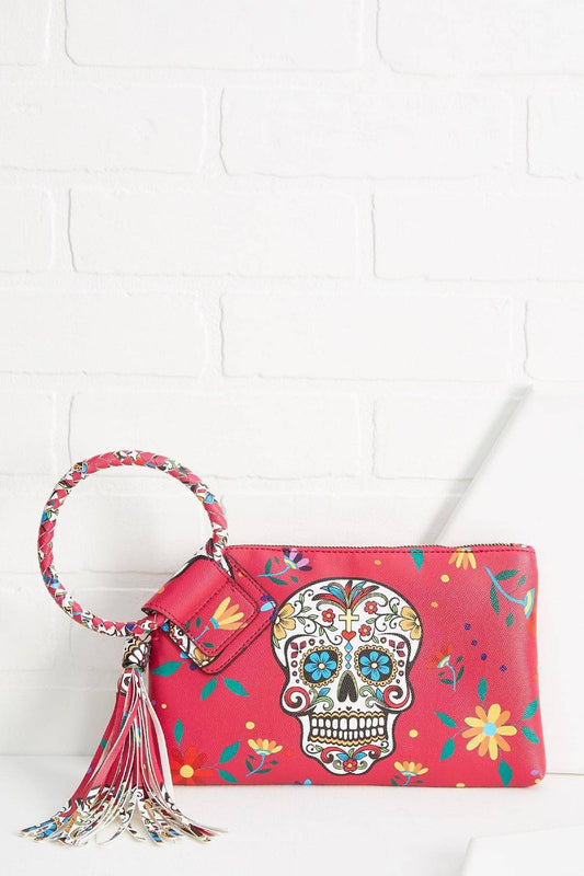 Gabriela Sugar Skull Day of the Dead Tassel Wristlet