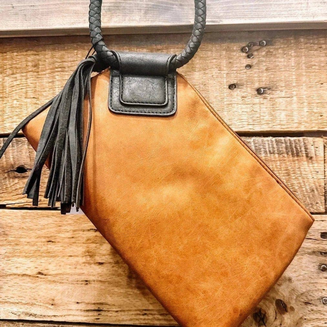 Fashion Cuff Handle Tassel Wristlet/Clutch