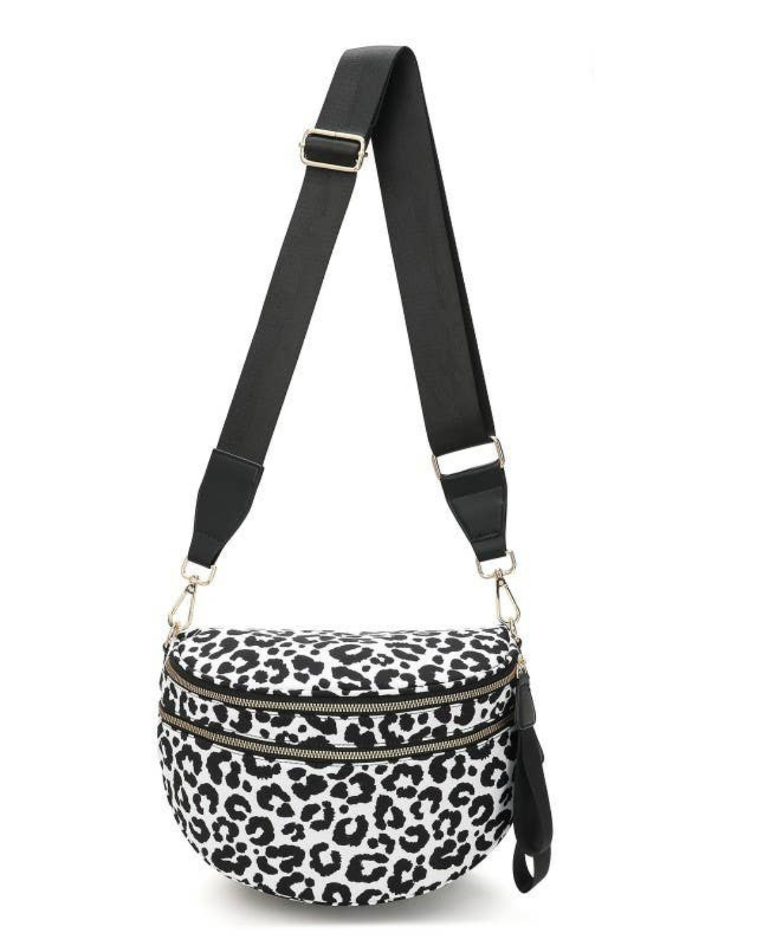 Crossbody Zipper Strap Sling Bum Bag (Leopard)