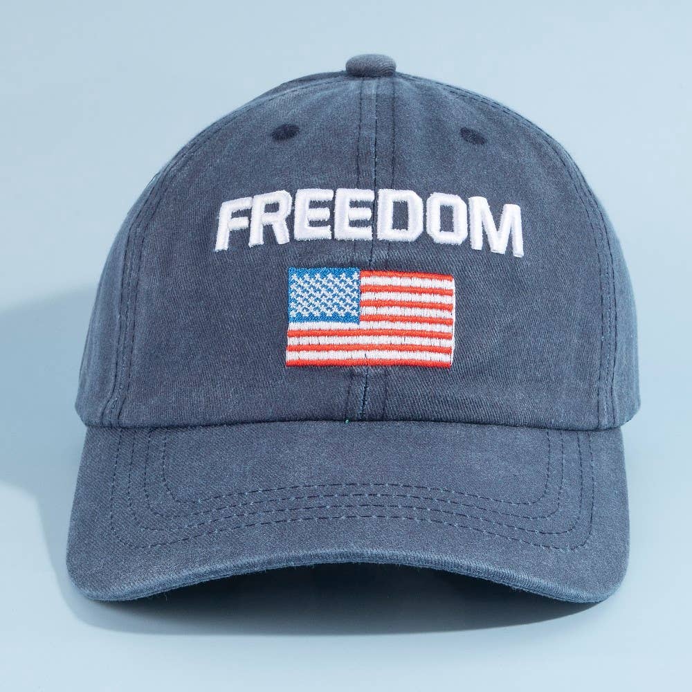 Freedom American Flag Embroidered Baseball Cap