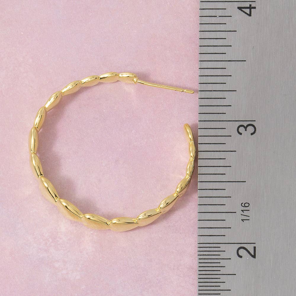 14K Gold Dipped Heart Hoop Ear Set
