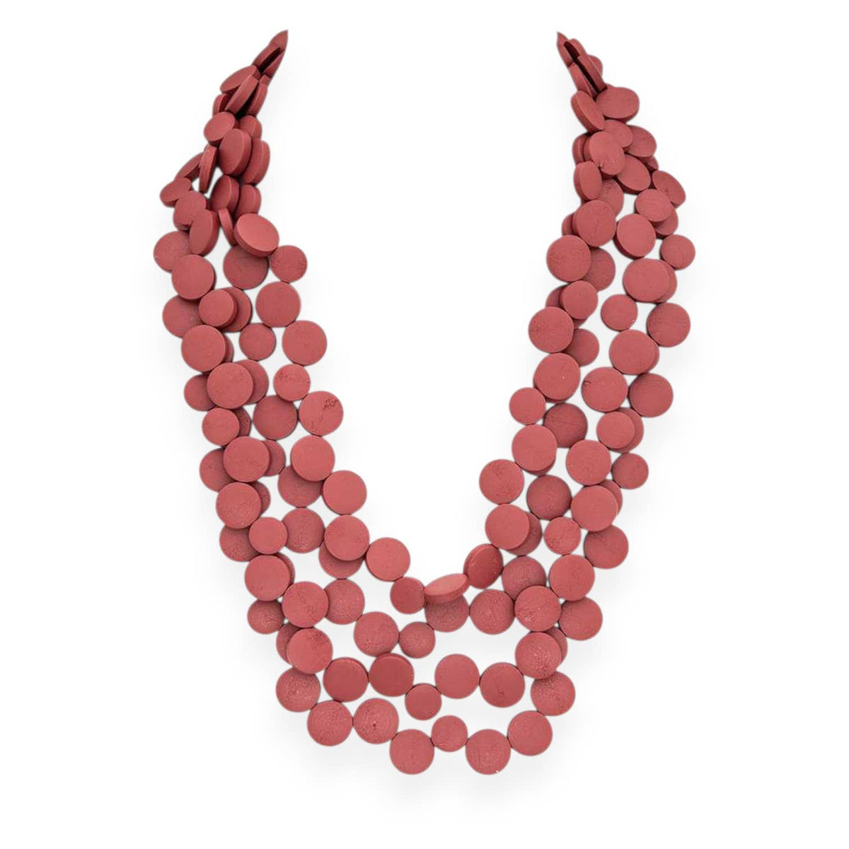 Wooden Disk Statement Layer Necklace