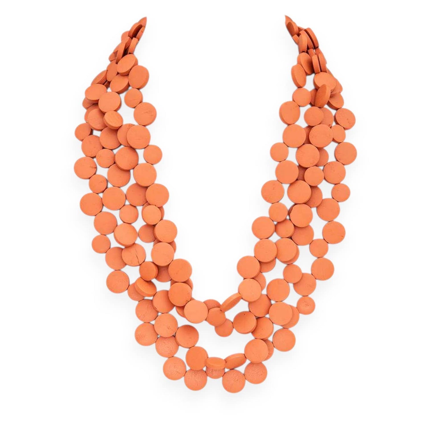 Wooden Disk Statement Layer Necklace