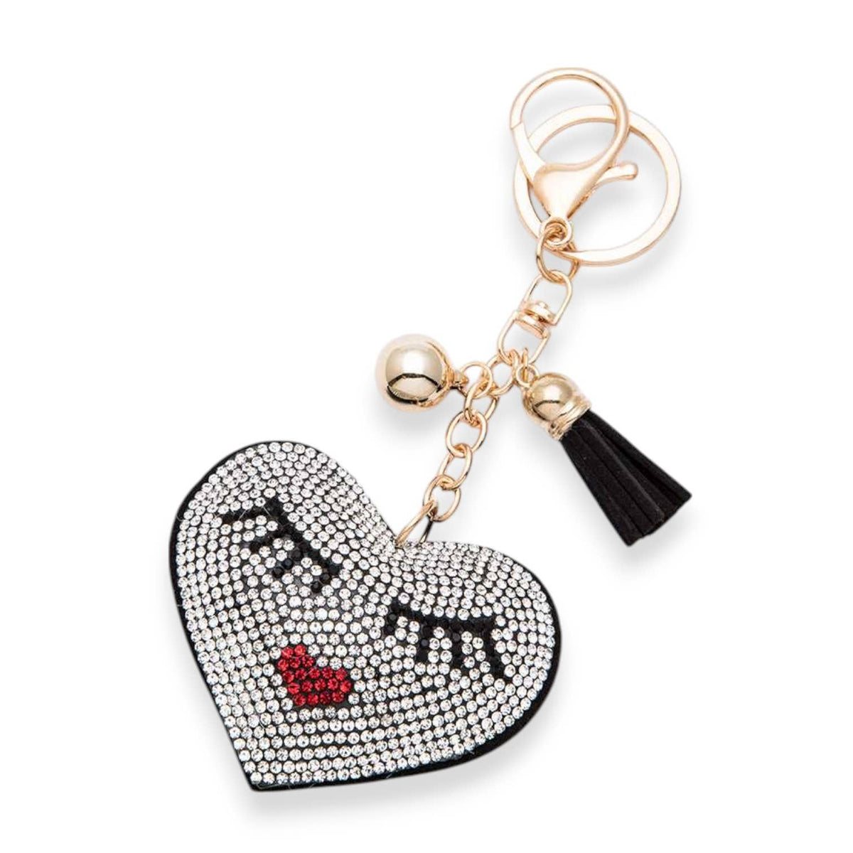 Puff Heart Sweetie Stone Key Chain