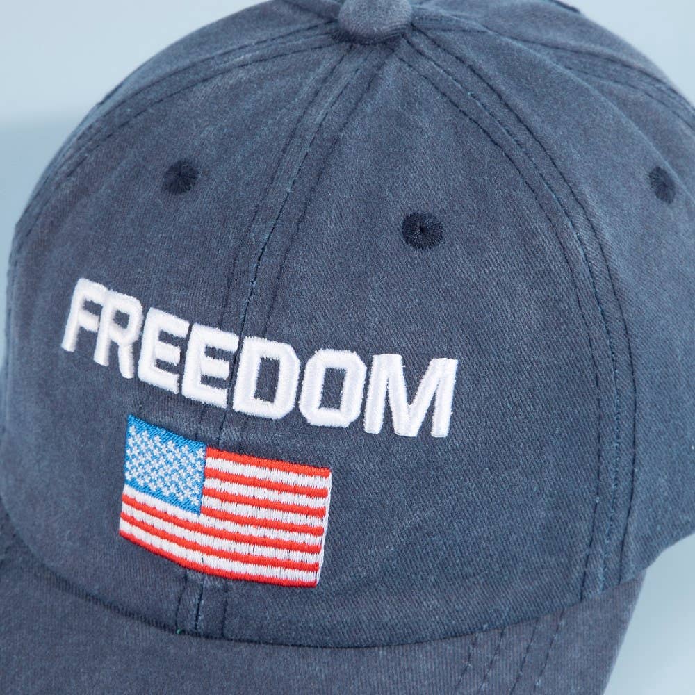 Freedom American Flag Embroidered Baseball Cap