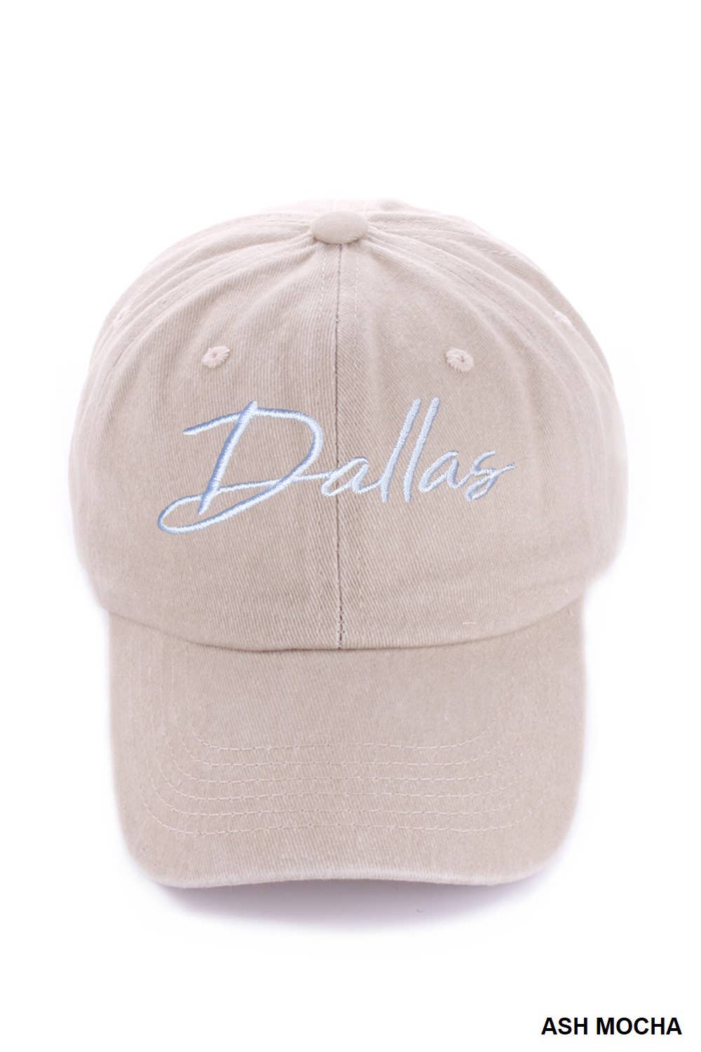 "DALLAS"and "ATLANTA" WASHED EMBROIDERED CITY CAPS HATS