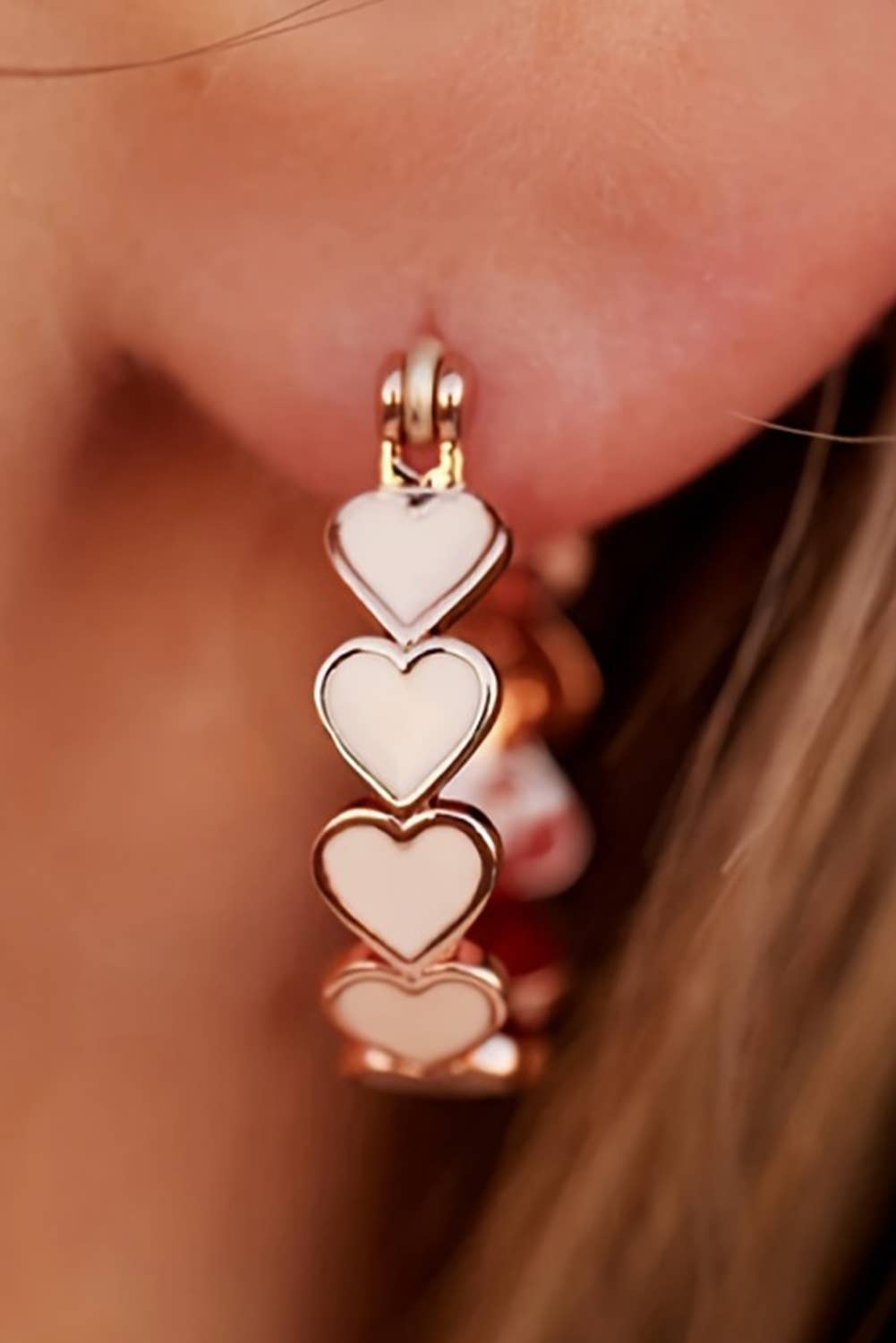 Heart Shape Plated Alloy Small Hook Earrings