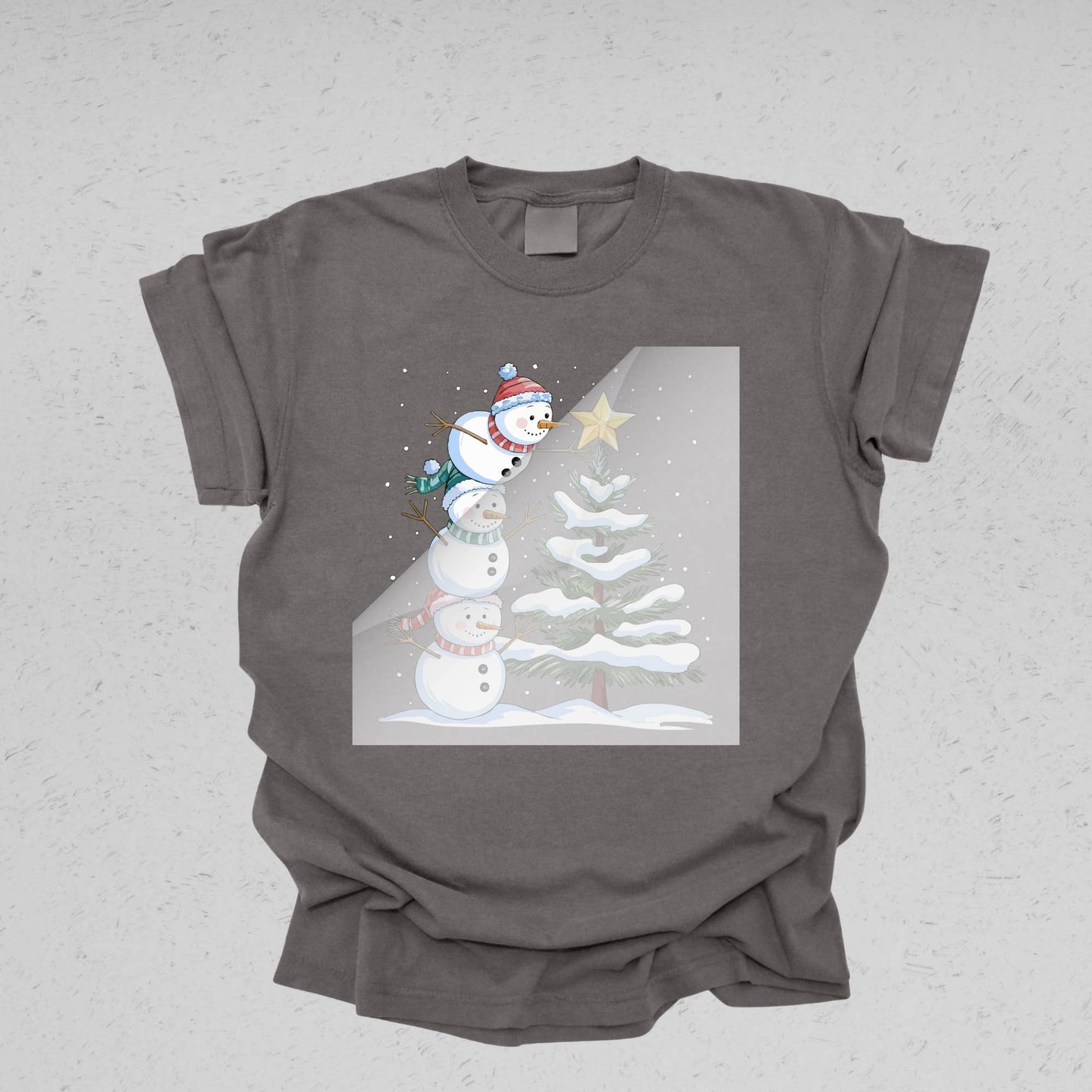 Stacked Snowmen Christmas Tree Topper DTF Transfer