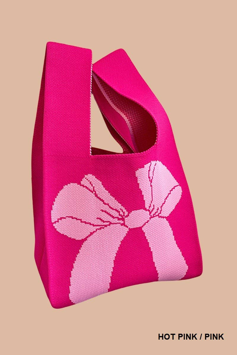 Aesthetic Bow Ribbon Knitted Knot Handbag