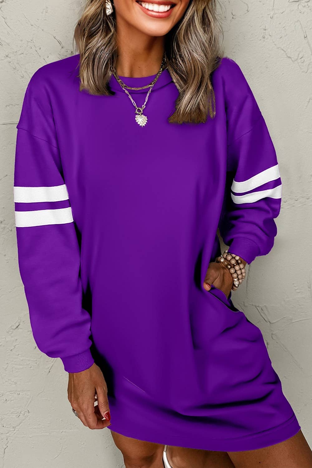 66 Fall 2026 Stripe Women Sweatshirt Mini Dress (S-XL)