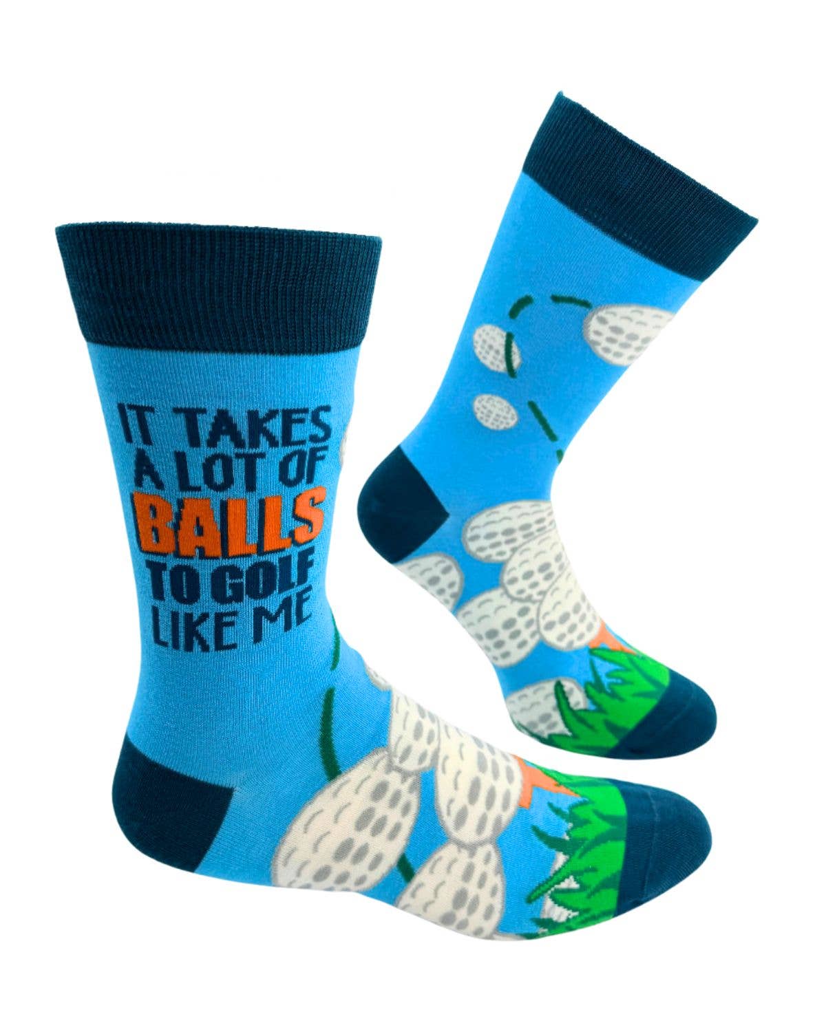 It Takes a Lot of Balls to Golf Like Me Men's Novelty Socks