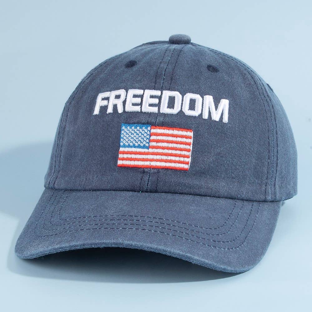 Freedom American Flag Embroidered Baseball Cap