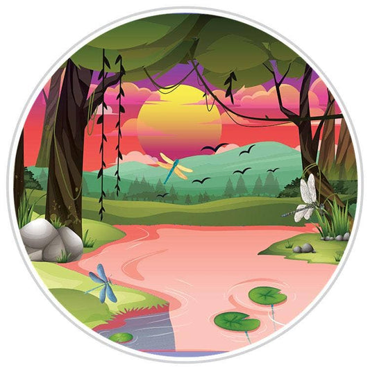 Scenic Sunset On The Water Sticker