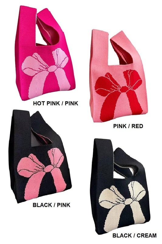 Aesthetic Bow Ribbon Knitted Knot Handbag