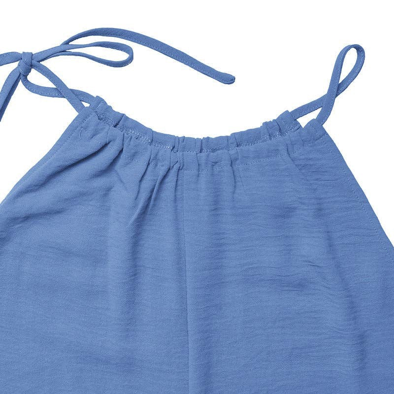 Women's Wide Leg Jumpsuit (Blue)|206